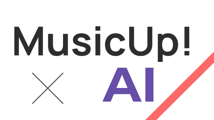 An image depicting the title of this article: MusicUp x AI